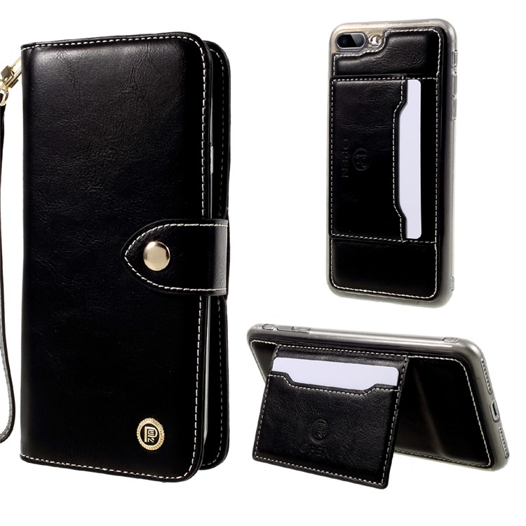 Multifunctional Wallet with Mobile Phone Shell for iPhone 7 Plus - Black-1