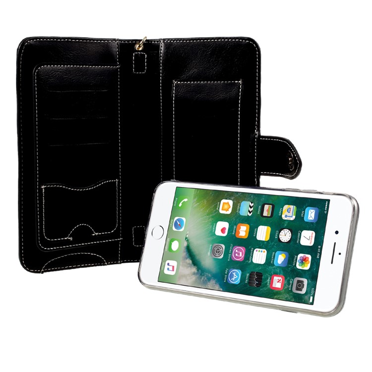 Multifunctional Wallet with Mobile Phone Shell for iPhone 7 Plus - Black-10