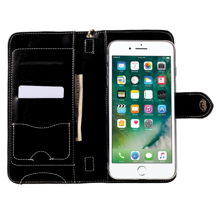 Multifunctional Wallet with Mobile Phone Shell for iPhone 7 Plus - Black-6