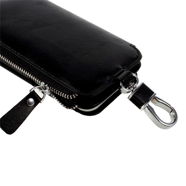Keychain Design Zipper Wallet Leather Phone Case for iPhone 7 / 6 4.7 inch - Black-7