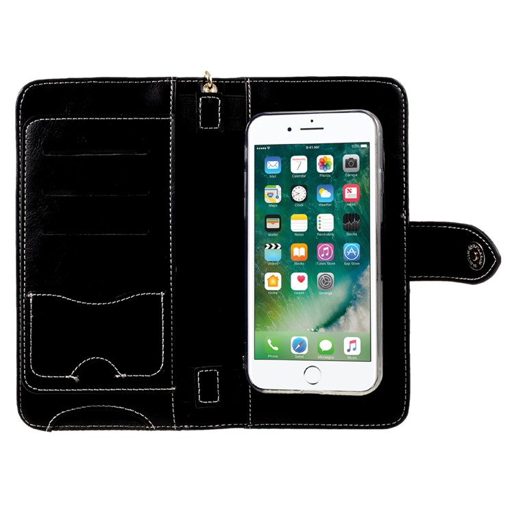 Multifunctional Clutch Purse with Detachable TPU Back Cover for iPhone 7 4.7 inch - Black-8
