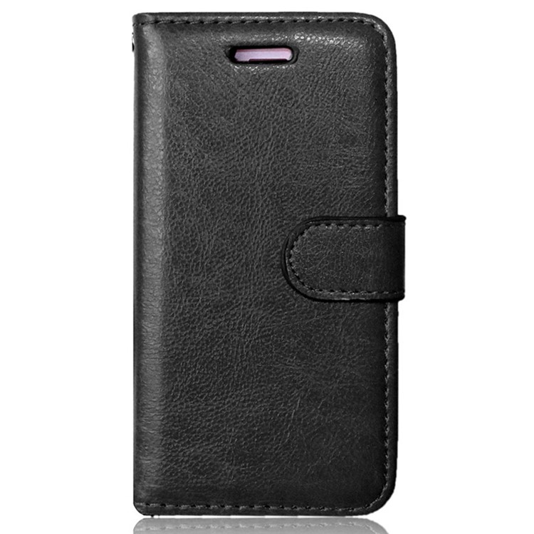 Crazy Horse Wallet Leather Stand Case for iPhone SE/5s/5 - Black-2