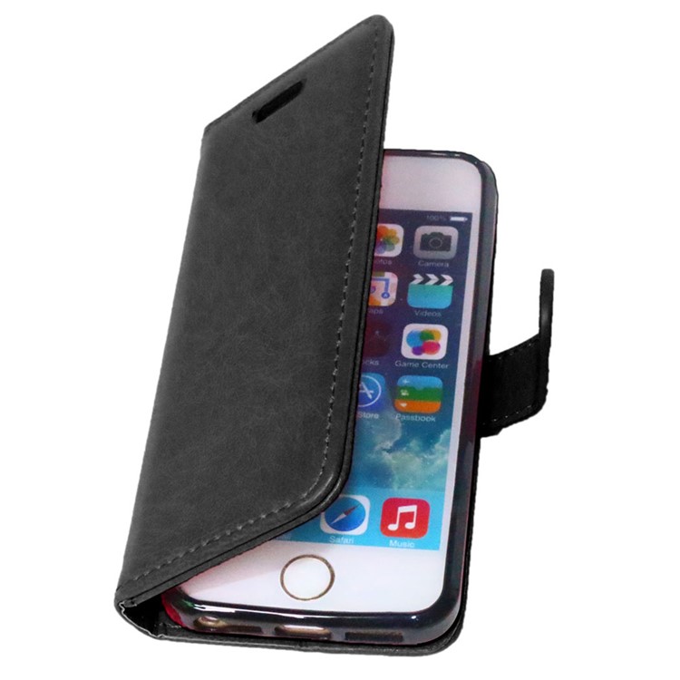 Crazy Horse Wallet Leather Stand Case for iPhone SE/5s/5 - Black-7