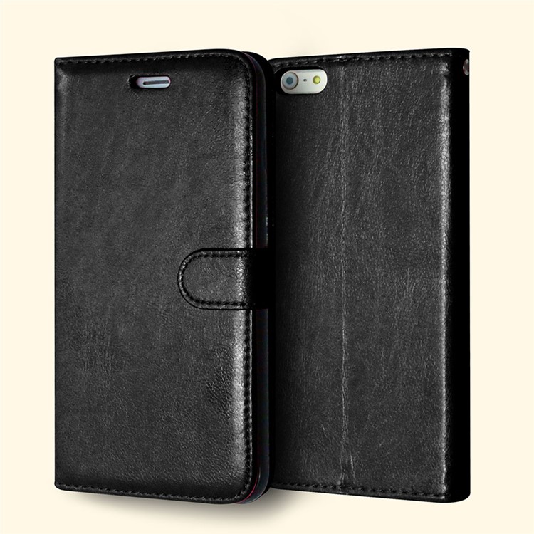 3 Card Slots Leather Cell Phone Case for iPhone 6s Plus / 6 Plus - Black-2