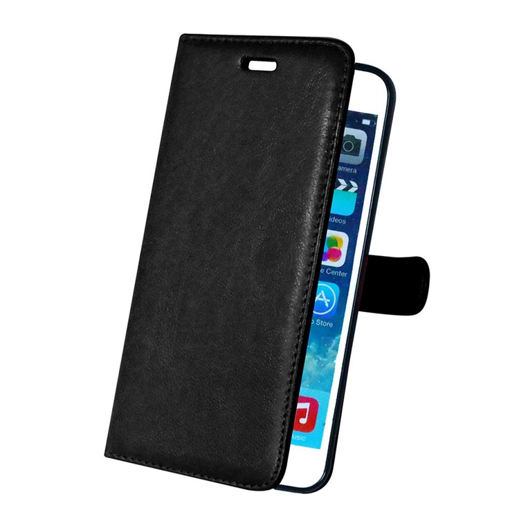 3 Card Slots Leather Cell Phone Case for iPhone 6s Plus / 6 Plus - Black-7