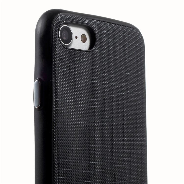Textured Leather Coated TPU PC Hybrid Casing for iPhone 7 4.7 with Tactile Buttons - Black-6