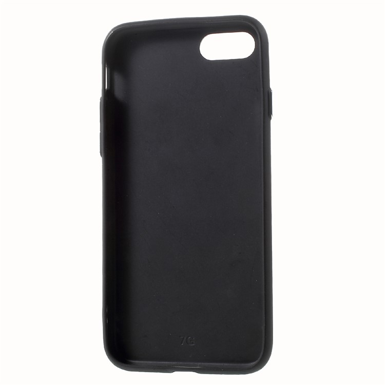 Textured Leather Coated TPU PC Hybrid Casing for iPhone 7 4.7 with Tactile Buttons - Black-7