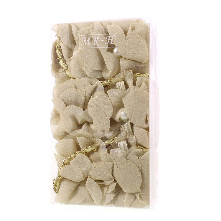 3D Roses Decor Leather Wallet Phone Case with Gold Handy Lanyard for iPhone 7 Plus 5.5 inch - Beige-9