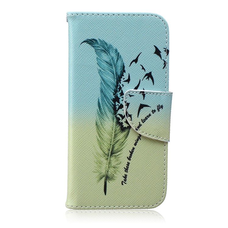 Patterned Leder Geldbörse Flip Gehäuse für iPhone 6s / 6 4.7 - Quill Pen und Zitat-1