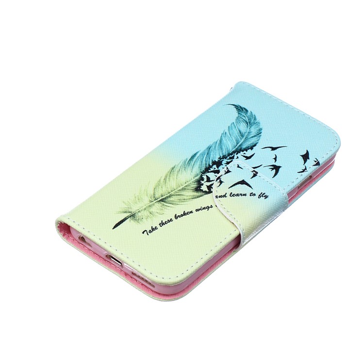Patterned Leder Geldbörse Flip Gehäuse für iPhone 6s / 6 4.7 - Quill Pen und Zitat-4