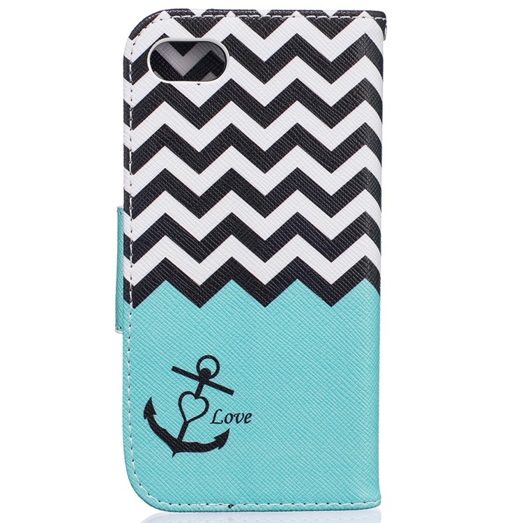 

For iPhone 8 / 7 4.7 inch Pattern Printing Wallet Leather Phone Case - Love Anchor