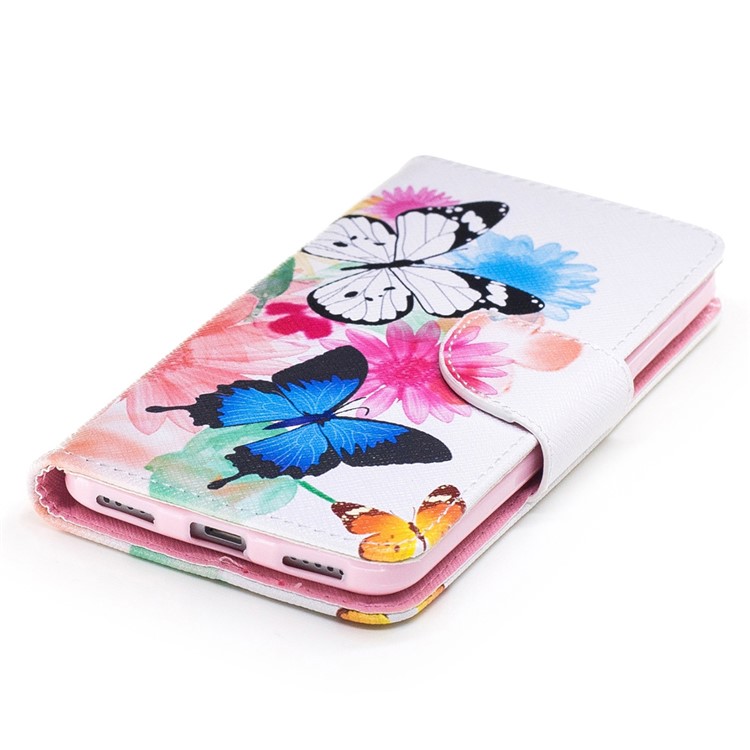 Pattern Printing Leather Wallet Cases for Huawei Enjoy 6 - Colorized Flowers and Butterflies-6