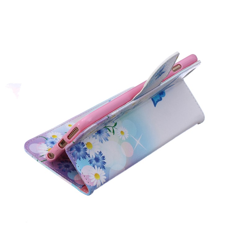 PU Leather Folio Full Protective Case with Credit Card Holder for iPhone 6s Plus / 6 Plus - Blue Butterfly-7