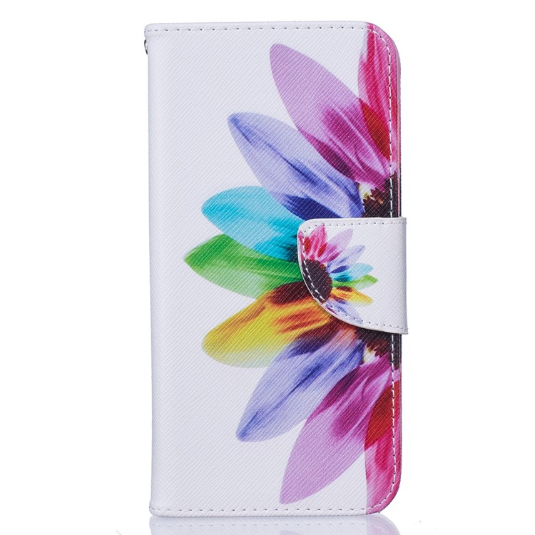 Wallet Leather Stand Case for Huawei Honor 8 - Colorful Flower-2