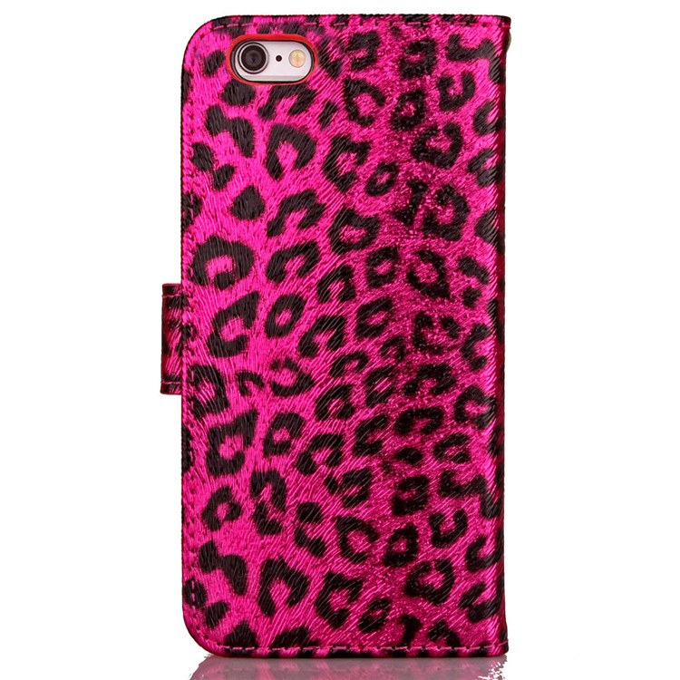 For iPhone 6s/6 4.7 Leopard Pattern Wallet Leather Case with Lanyard - Rose-3