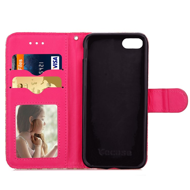 For iPhone 6s/6 4.7 Leopard Pattern Wallet Leather Case with Lanyard - Rose-5