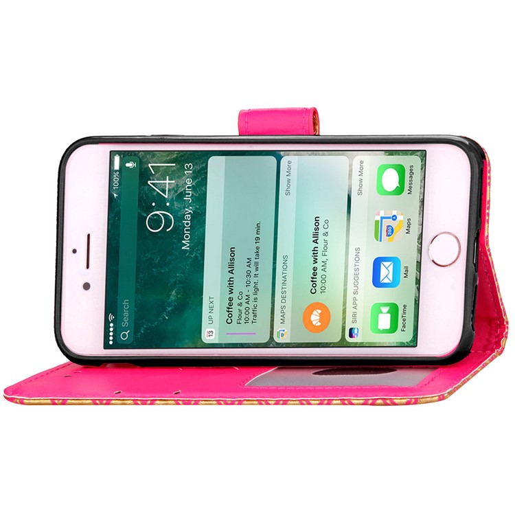 For iPhone 6s/6 4.7 Leopard Pattern Wallet Leather Case with Lanyard - Rose-6