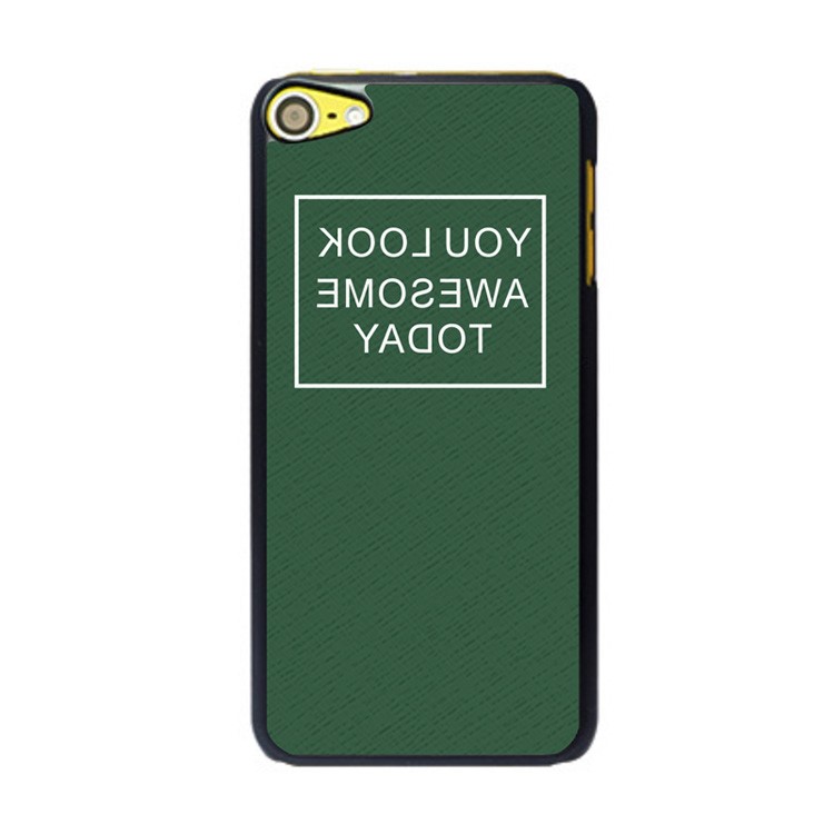 Letters Pattern Plastic Hard Case for iPod Touch 6 / 5 - Green / You Look Awesome Today-1