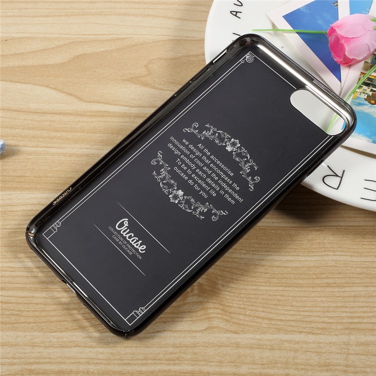 OUCASE for iPhone 7 Plus Carbon Fiber Leather Coated Plating Hard Phone Casing - Black-5