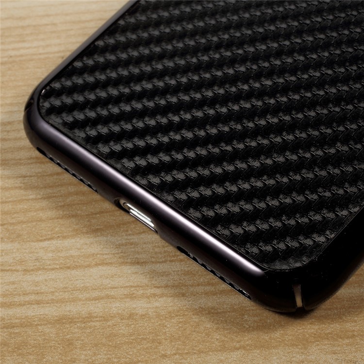 OUCASE for iPhone 7 Plus Carbon Fiber Leather Coated Plating Hard Phone Casing - Black-7
