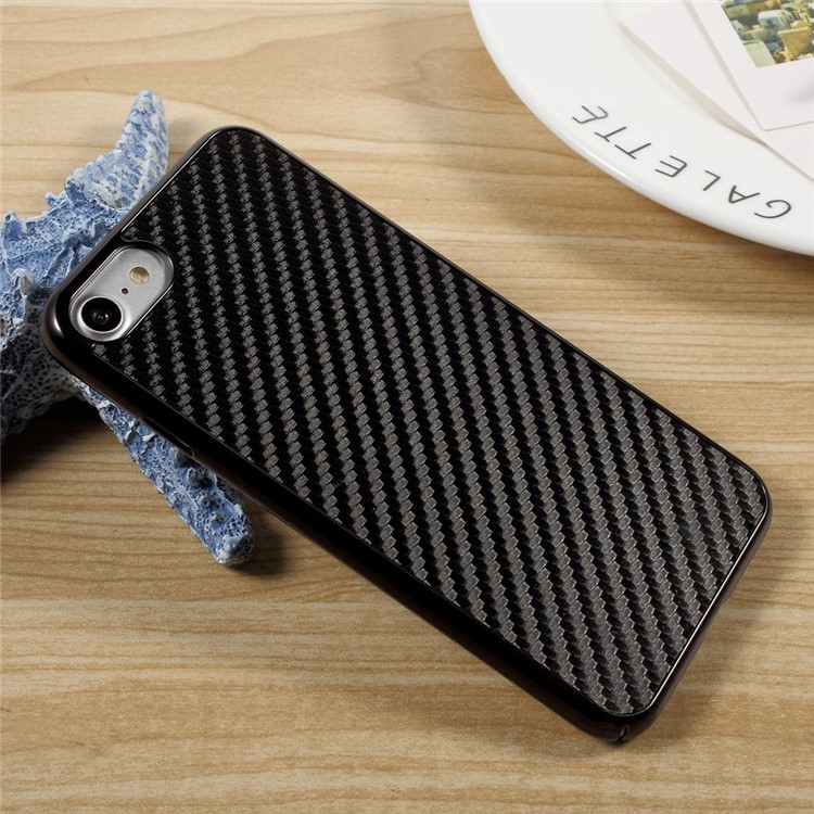 OUCASE for iPhone 7 4.7 Carbon Fiber Leather Coated Plating Hard Back Case - Black-5