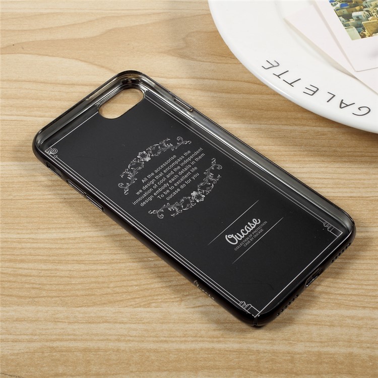 OUCASE for iPhone 7 4.7 Carbon Fiber Leather Coated Plating Hard Back Case - Black-6