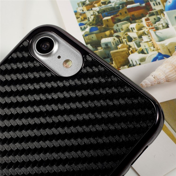 OUCASE for iPhone 7 4.7 Carbon Fiber Leather Coated Plating Hard Back Case - Black-7
