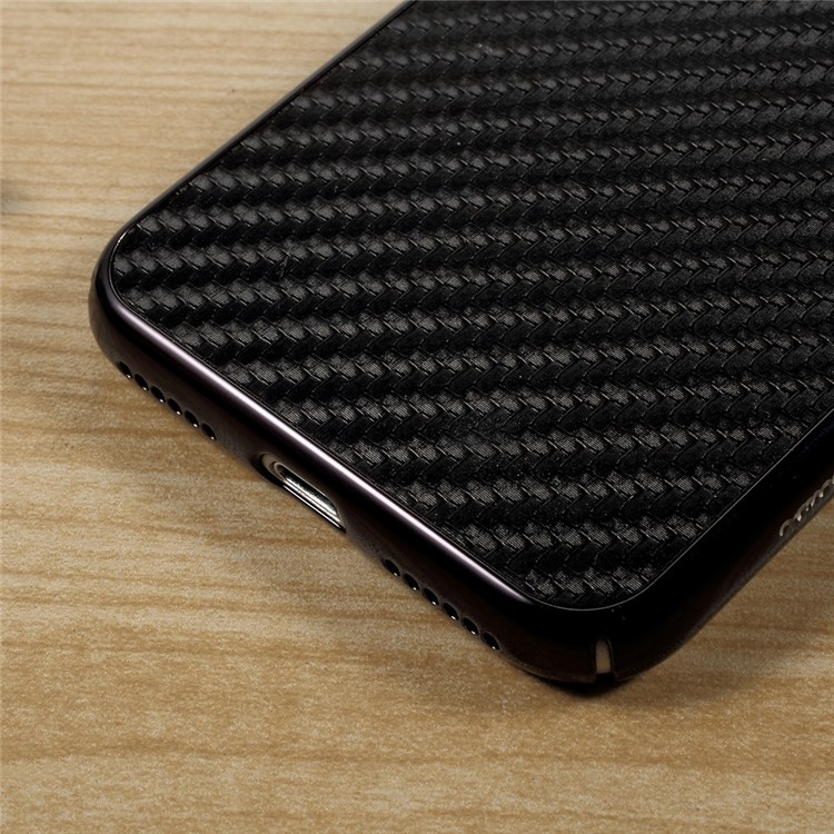 OUCASE for iPhone 7 4.7 Carbon Fiber Leather Coated Plating Hard Back Case - Black-8