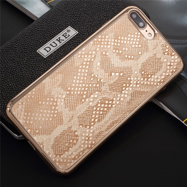 OUCASE Snake Texture Leather Coated Hard PC Phone Case for iPhone 7 Plus - Gold-6