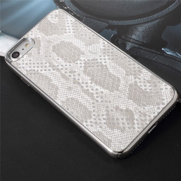 OUCASE Snake Texture Leather Coated Hard PC Phone Case for iPhone 7 4.7 inch - Silver-3
