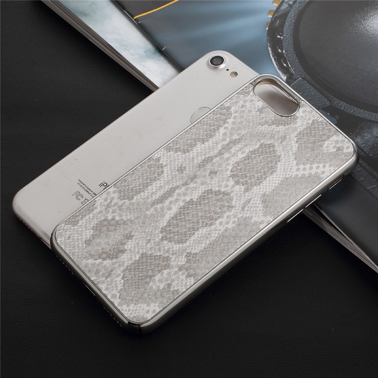 OUCASE Snake Texture Leather Coated Hard PC Phone Case for iPhone 7 4.7 inch - Silver-7