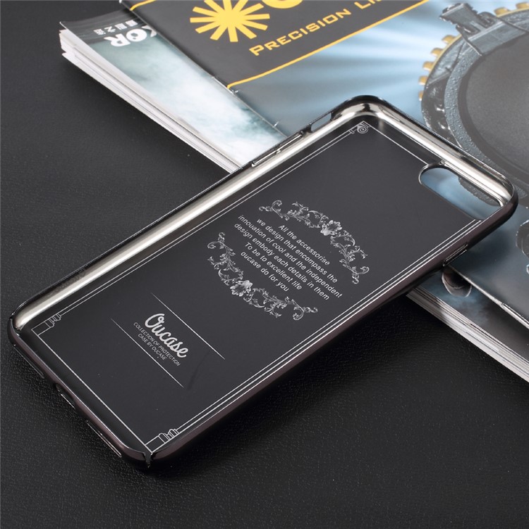 OUCASE PU Leather Coated Hard PC Cell Phone Case with Card Holder for iPhone 7 Plus - Black-10