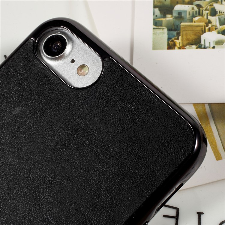 OUCASE Leather Coated Hard PC Cell Phone Case with Card Holder for iPhone 7 4.7 - Black-5