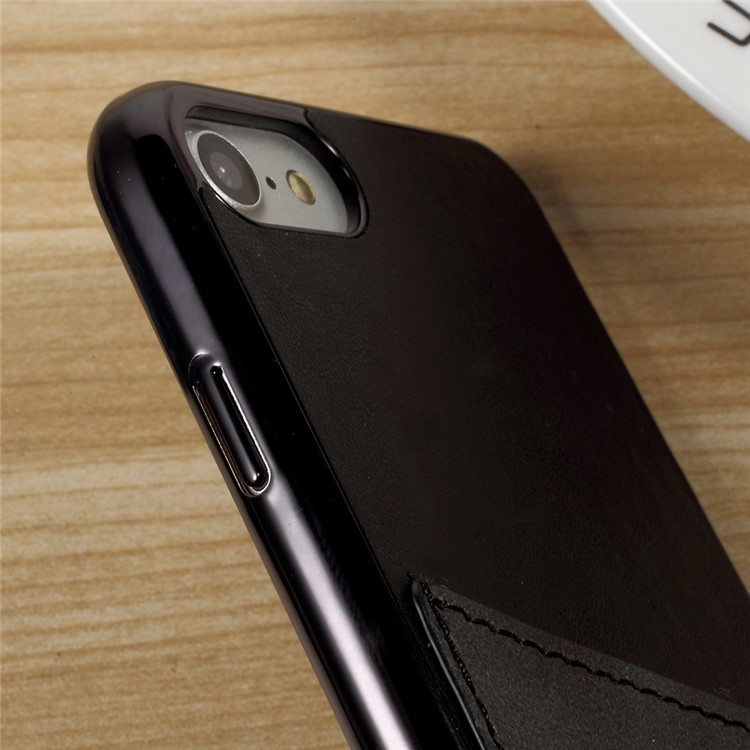 OUCASE Leather Coated Hard PC Cell Phone Case with Card Holder for iPhone 7 4.7 - Black-6