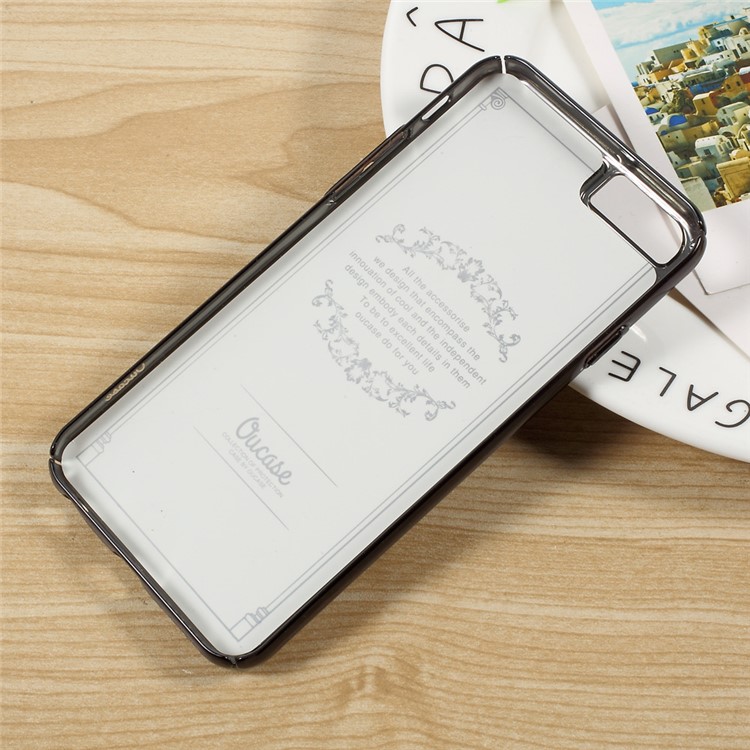 OUCASE for iPhone 6s Plus / 6 Plus Leather Coated Hard PC Mobile Phone Case with Card Holder - Black-7