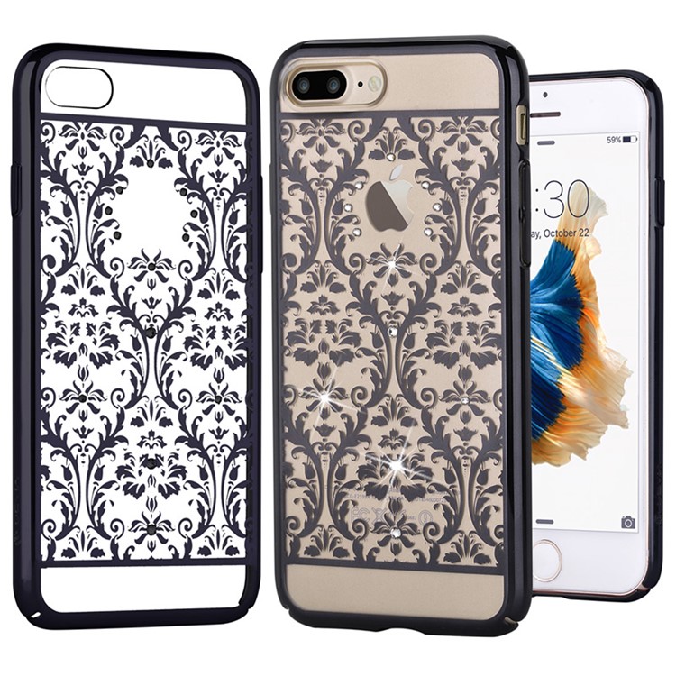 DEVIA Authorized Swarovski Crystal Baroque Plating Hard Case for iPhone 7 Plus - Black-1