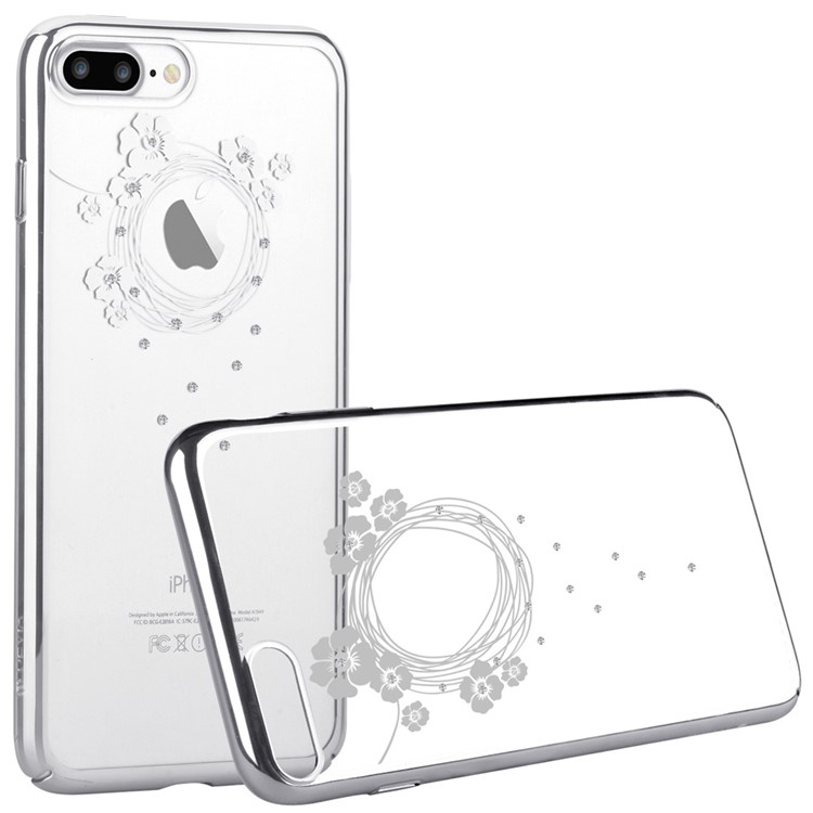 DEVIA for iPhone 7 Plus Authorized Swarovski Crystal Garland Plating Hard Case - Silver-4