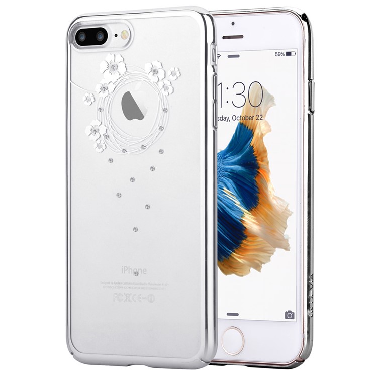 DEVIA for iPhone 7 Plus Authorized Swarovski Crystal Garland Plating Hard Case - Silver-6
