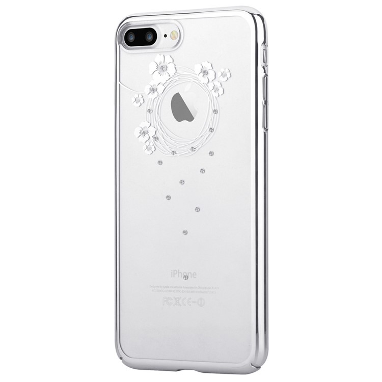 DEVIA for iPhone 7 Plus Authorized Swarovski Crystal Garland Plating Hard Case - Silver-8