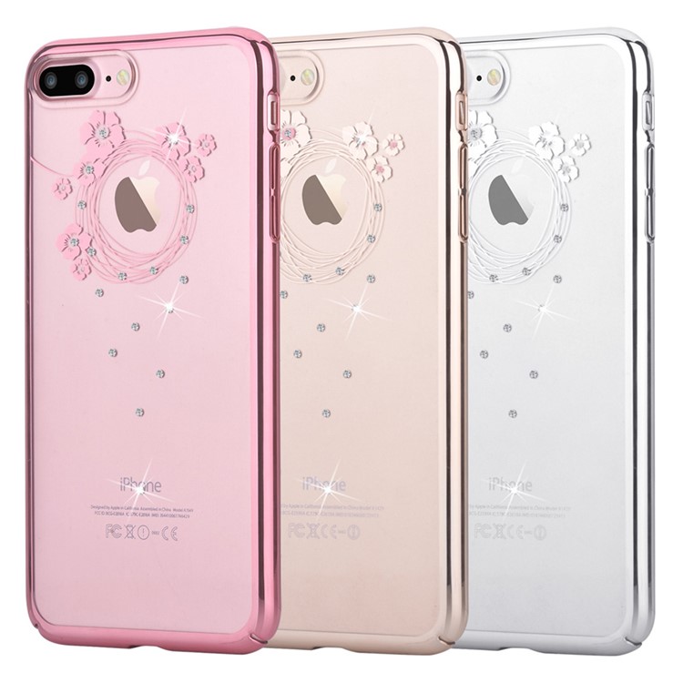 DEVIA for iPhone 7 Plus Authorized Swarovski Crystal Garland Plating Hard Case - Silver-9