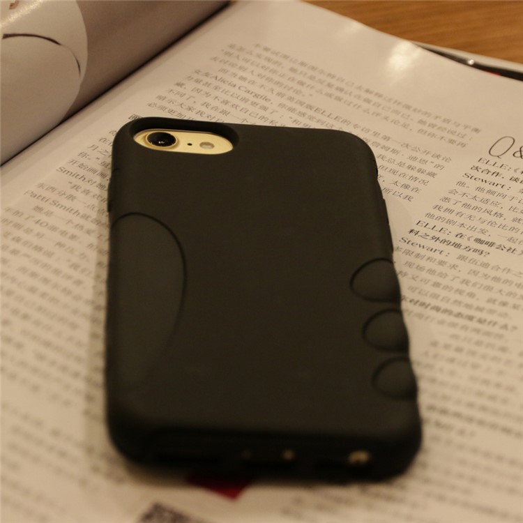 CHIN FAI Drop-proof Silicone + Plastic Hybrid Case for iPhone 7/6s/6 4.7 Inch - Black-2