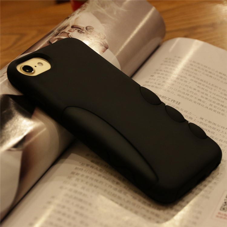 CHIN FAI Drop-proof Silicone + Plastic Hybrid Case for iPhone 7/6s/6 4.7 Inch - Black-3
