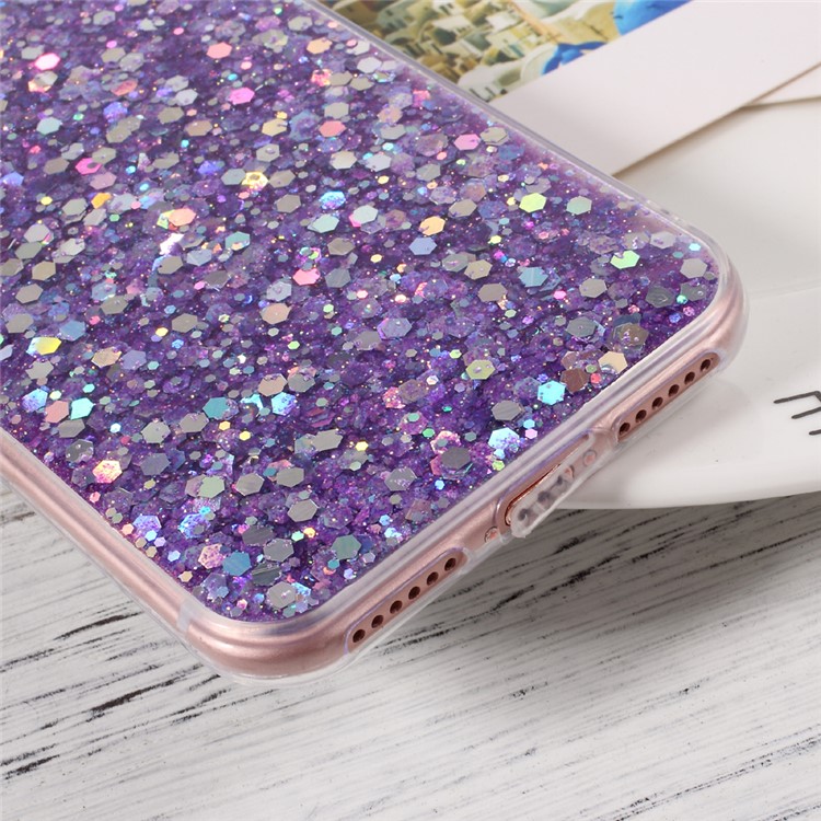 Glittering Sequins TPU Flexible Phone Case for iPhone 7 4.7 inch - Purple-5
