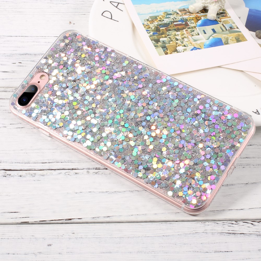 Bling Sequins TPU Mobile Phone Case for iPhone 7 Plus 5.5 inch - Silver-3