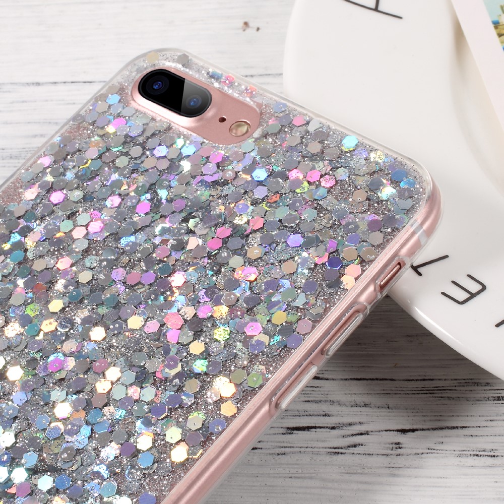 Bling Sequins TPU Mobile Phone Case for iPhone 7 Plus 5.5 inch - Silver-4