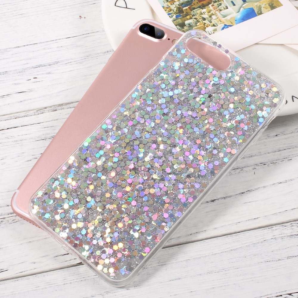 Bling Sequins TPU Mobile Phone Case for iPhone 7 Plus 5.5 inch - Silver-8