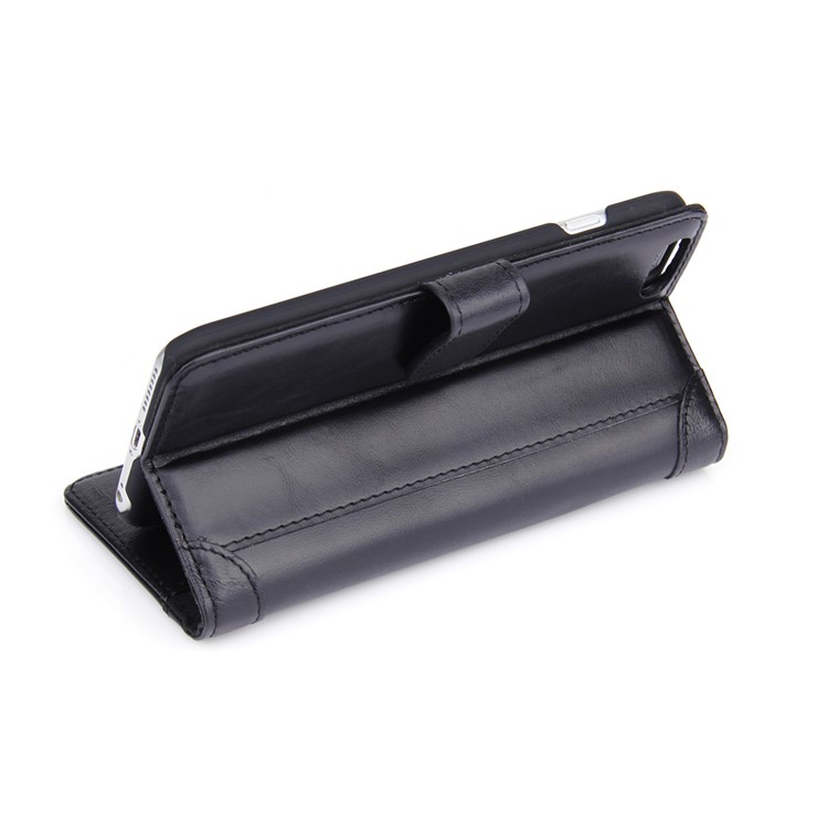 Genuine Leather Wallet Phone Case for iPhone 6s 6 - Black-4
