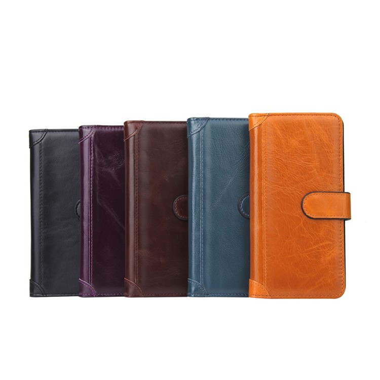 Genuine Leather Wallet Phone Case for iPhone 6s 6 - Black-6