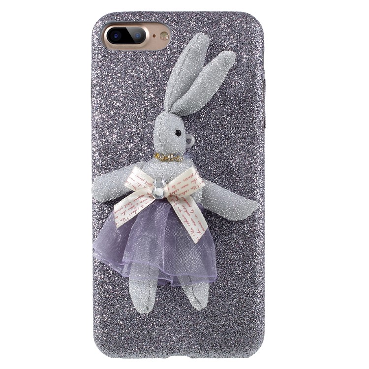 3D Rabbit Decor Glittering Flash Power Covered Plastic Hard Mobile Case for iPhone 7 Plus 5.5 - Purple-1