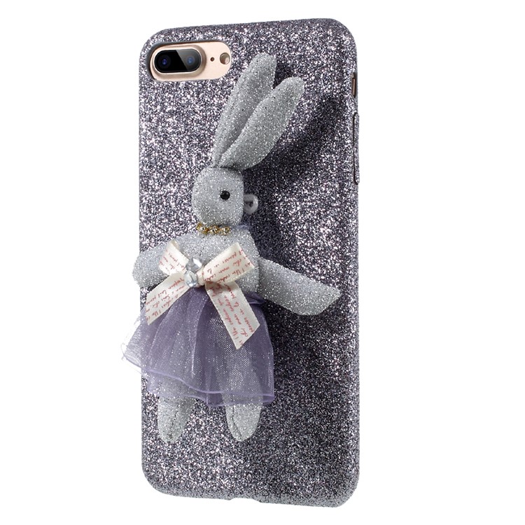 3D Rabbit Decor Glittering Flash Power Covered Plastic Hard Mobile Case for iPhone 7 Plus 5.5 - Purple-2